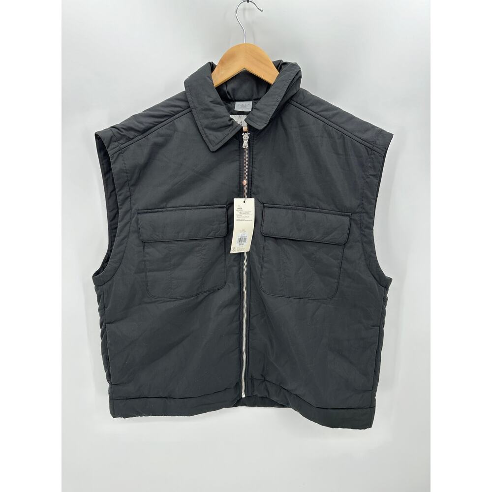 CALIA Women Black Fashion Zip Vest Size L NWT Water Repellent Pockets WAX36035